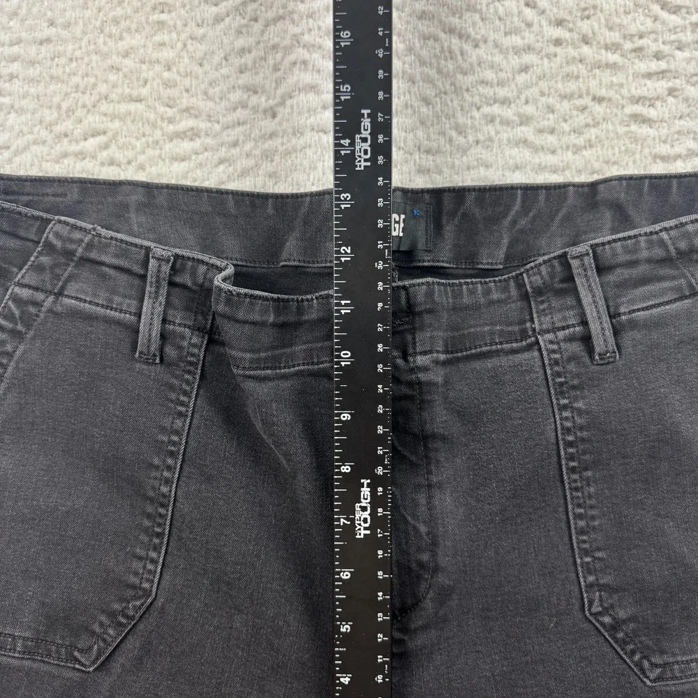 Paige Mayslie Jeans Womens 34 Black Denim‎ Mid Rise Rayon Stretch Ankle Zip